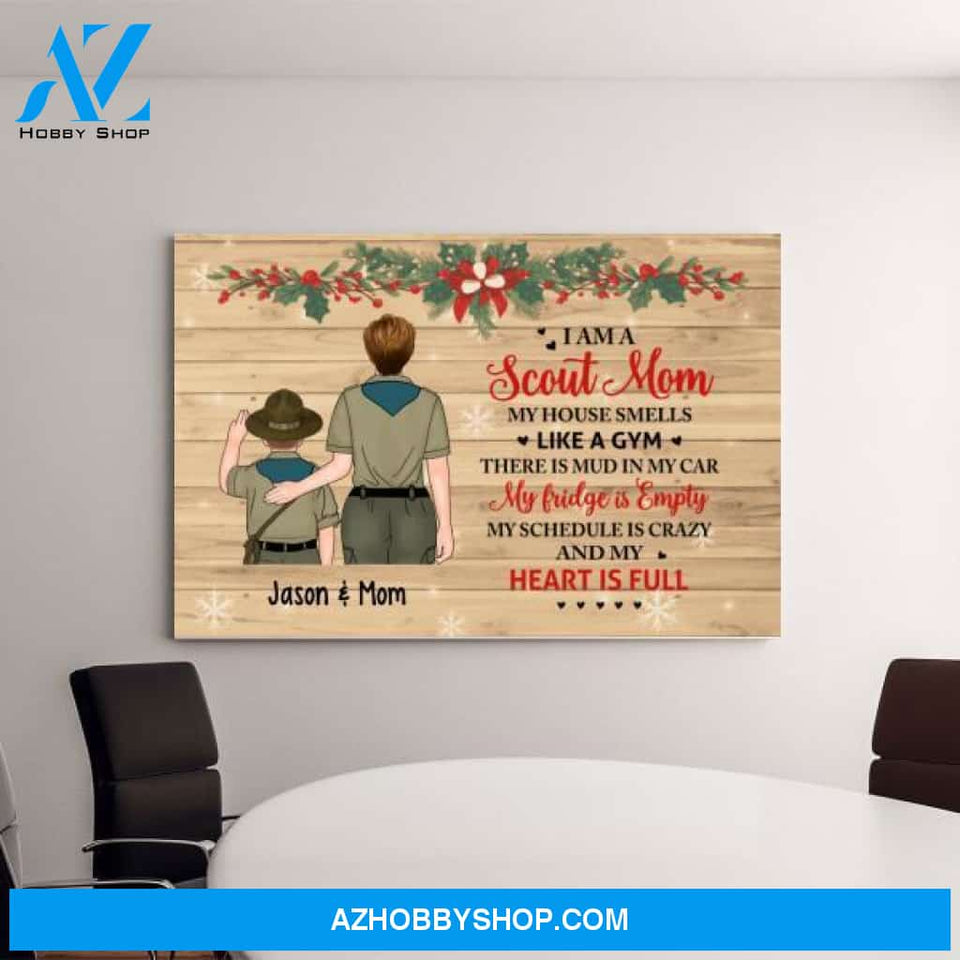 Personalized Canvas, I Am A Scout Mom, Christmas Theme, Christmas Gift For Moms