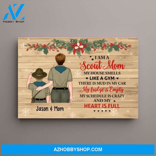 Personalized Canvas, I Am A Scout Mom, Christmas Theme, Christmas Gift For Moms
