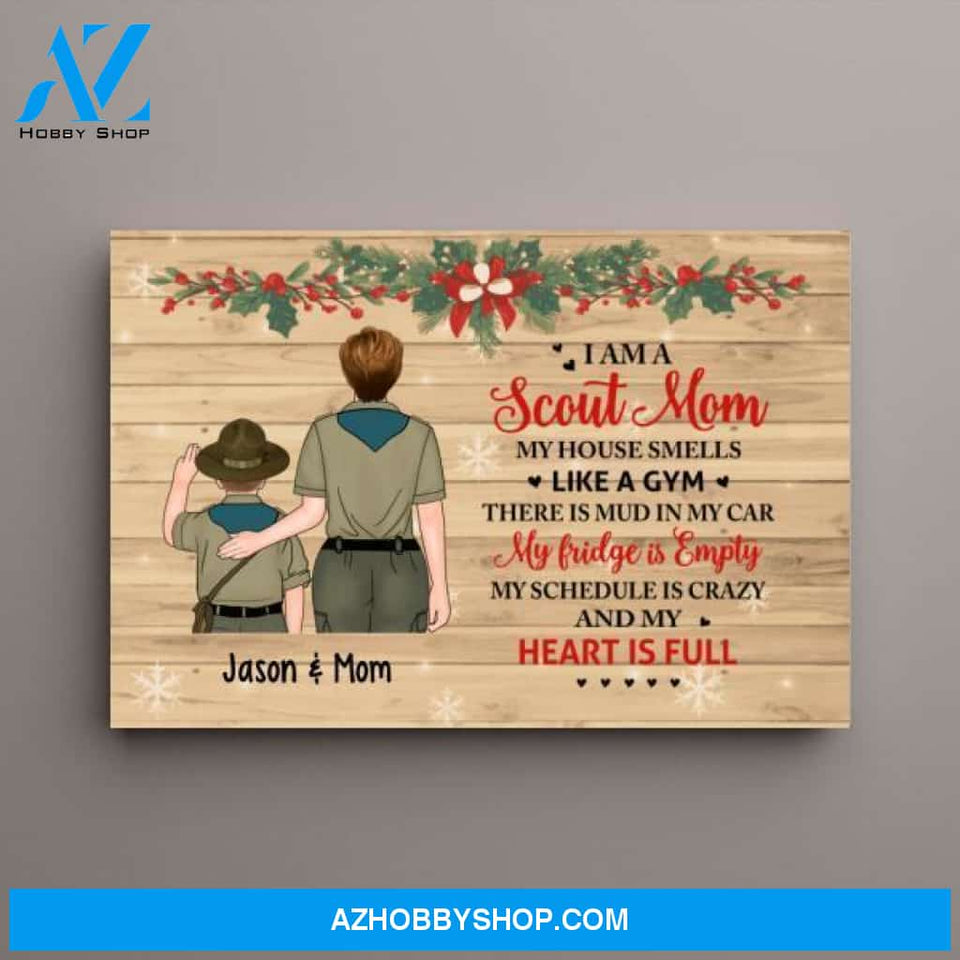 Personalized Canvas, I Am A Scout Mom, Christmas Theme, Christmas Gift For Moms