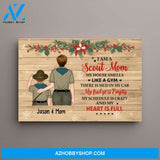 Personalized Canvas, I Am A Scout Mom, Christmas Theme, Christmas Gift For Moms