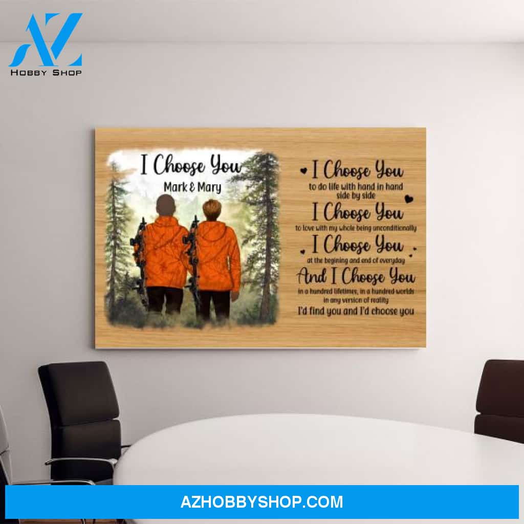Personalized Canvas, I Choose You, Hunting Partners, Hunting Couple, Gift for Hunting Fans