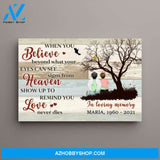 Personalized Canvas, In Loving Memory, Love Never Dies, Memorial Gifts for Lost Of Mom, Remembrance Gifts