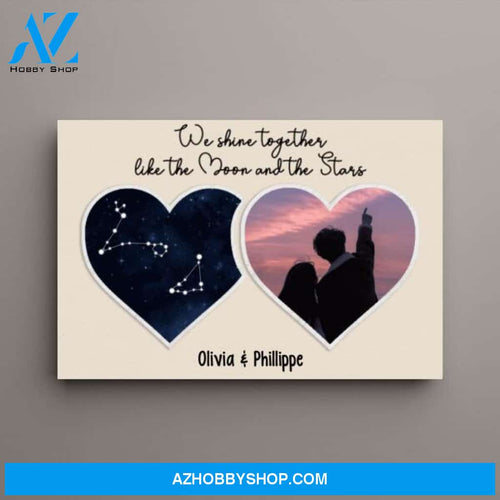 Personalized Canvas, It Was Written In The Stars, Couple and Star Signs, Anniversary Gifts for Couple, Zodiac Gifts