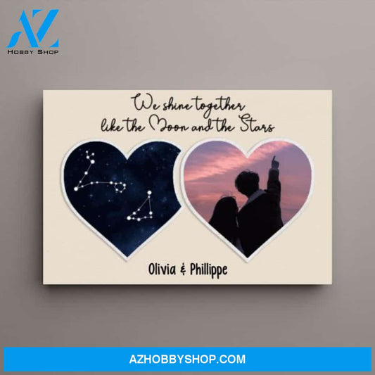 Personalized Canvas, It Was Written In The Stars, Couple and Star Signs, Anniversary Gifts for Couple, Zodiac Gifts