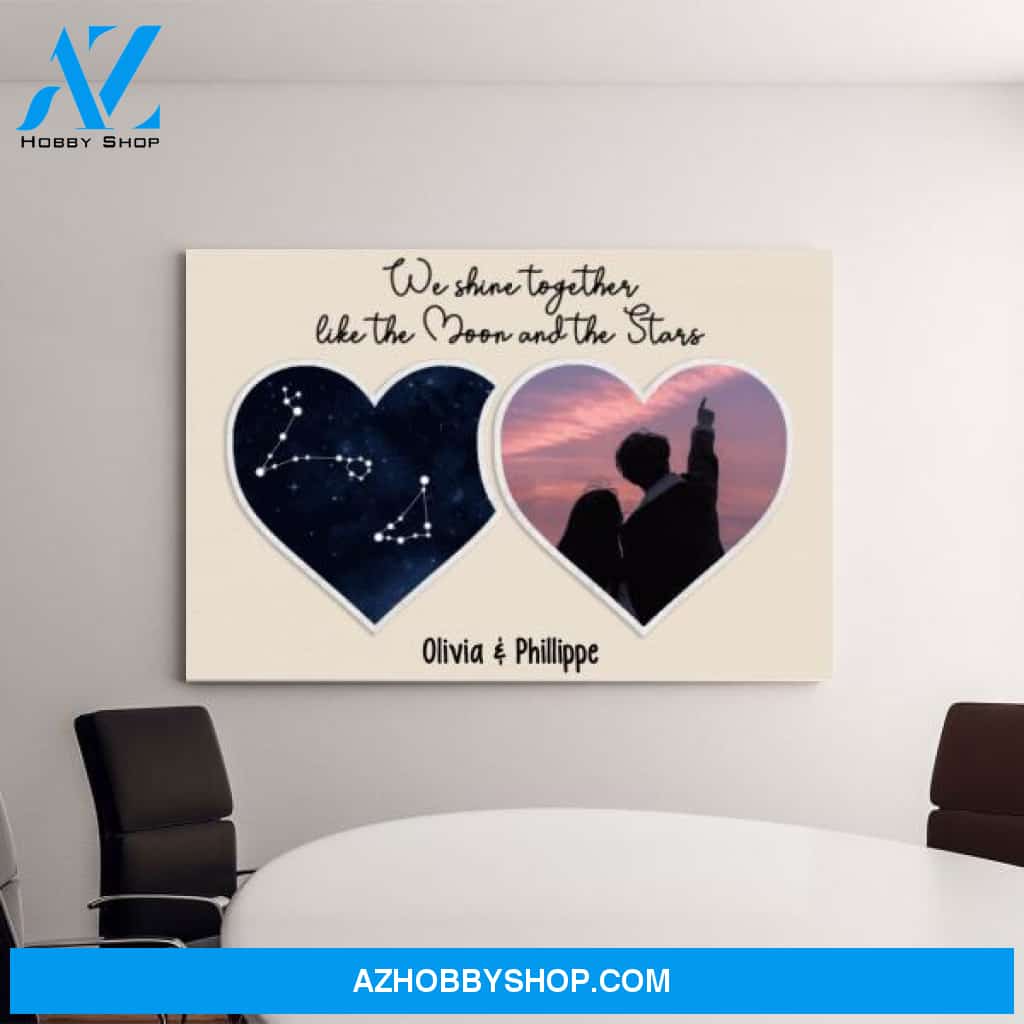 Personalized Canvas, It Was Written In The Stars, Couple and Star Signs, Anniversary Gifts for Couple, Zodiac Gifts