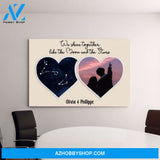 Personalized Canvas, It Was Written In The Stars, Couple and Star Signs, Anniversary Gifts for Couple, Zodiac Gifts