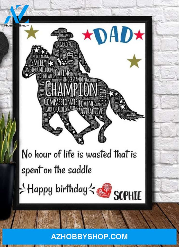 Personalized Canvas, JOCKEY BIRTHDAY Canvas And Poster, Wall Decor Visual Art, Gift Father's Day