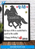 Personalized Canvas, JOCKEY BIRTHDAY Canvas And Poster, Wall Decor Visual Art, Gift Father's Day