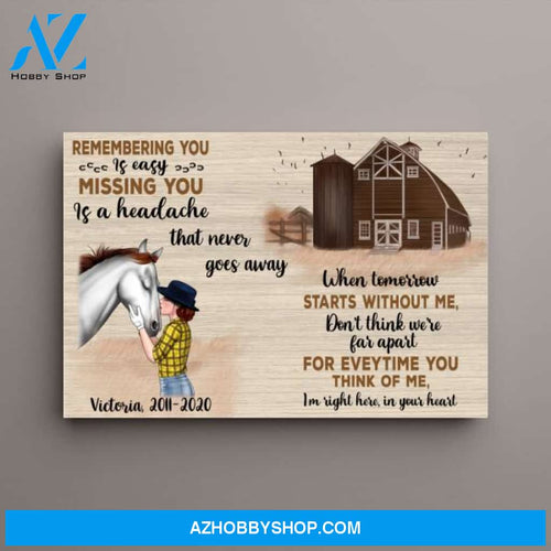 Personalized Canvas, Memorial Gifts for Loss of Horse, Horse Memorial Gifts