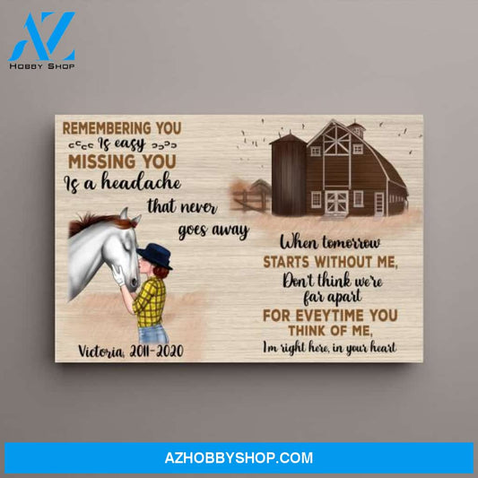 Personalized Canvas, Memorial Gifts for Loss of Horse, Horse Memorial Gifts