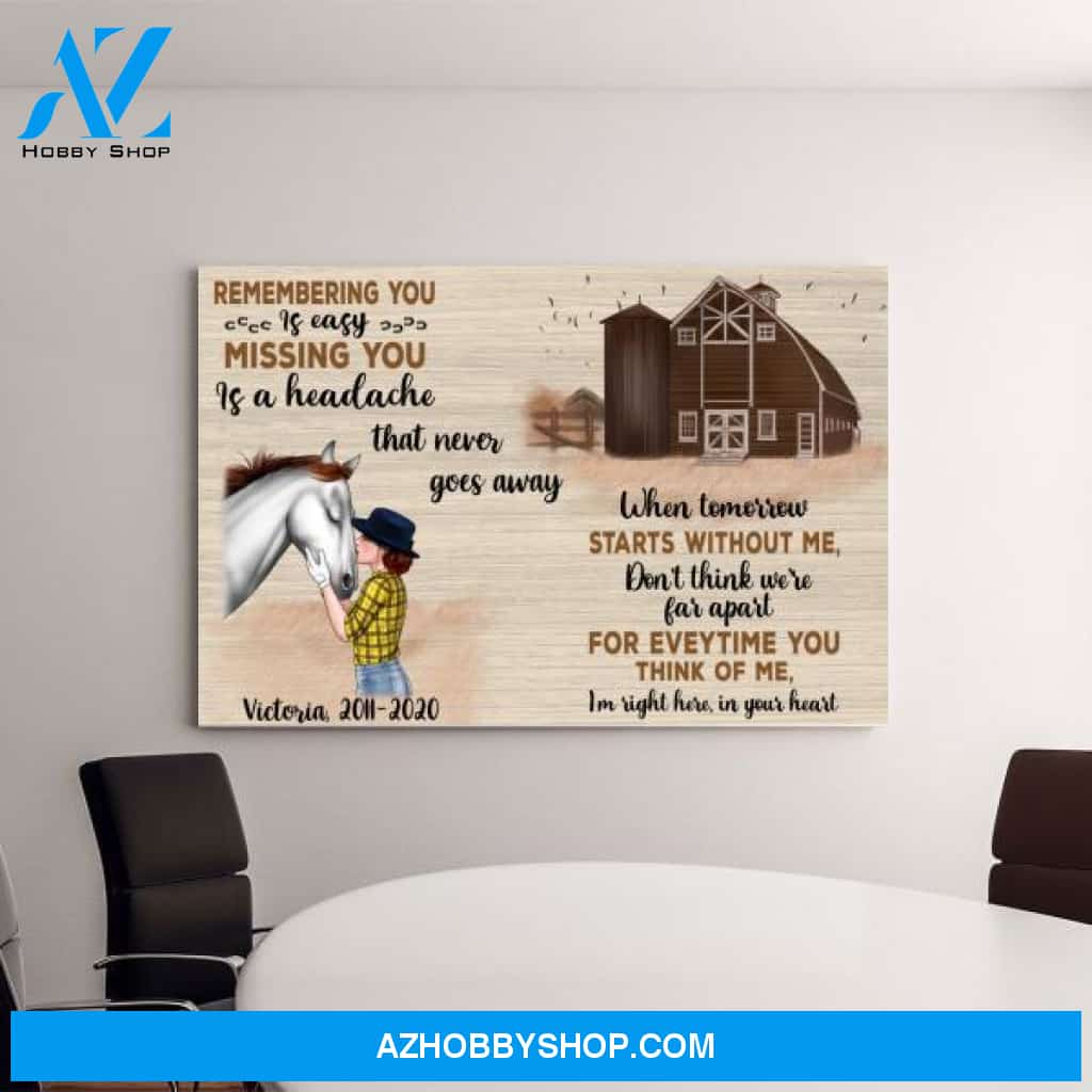 Personalized Canvas, Memorial Gifts for Loss of Horse, Horse Memorial Gifts