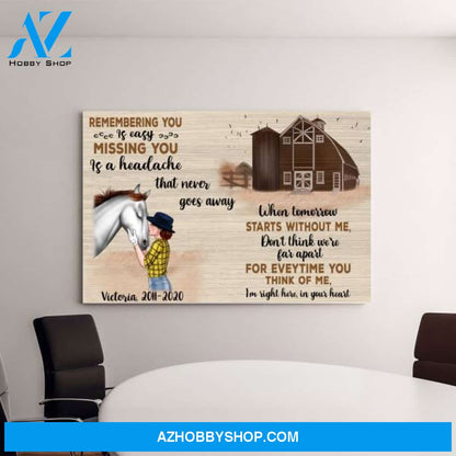 Personalized Canvas, Memorial Gifts for Loss of Horse, Horse Memorial Gifts