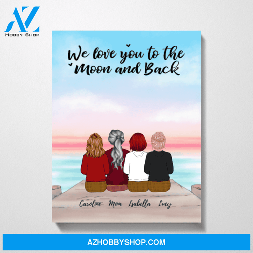 Personalized Canvas, Mom and Daughters Gift for Mom