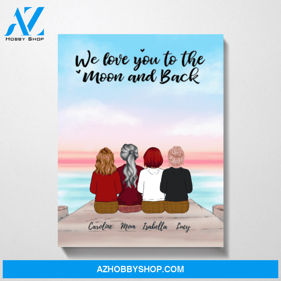 Personalized Canvas, Mom and Daughters Gift for Mom