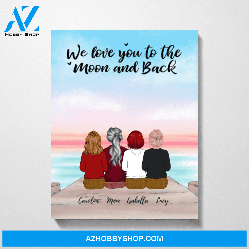 Personalized Canvas, Mom and Daughters Gift for Mom