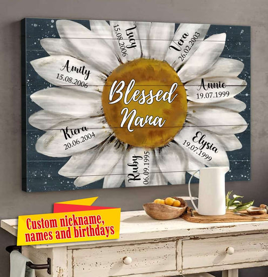 Personalized Canvas, Mother Day Gift For Grandma, Blessed Grandma