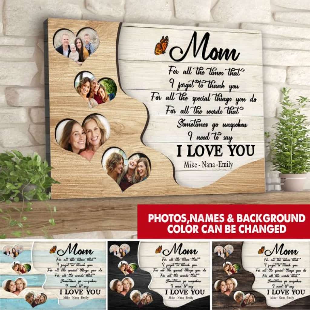 Personalized Canvas Mothers Day Gift Idea I Need To Say Love You Mom 18X12 Inches Canvass