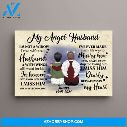 Personalized Canvas, My Angel Husband, Memorial Gifts for Husband Loss, Gift for Mother