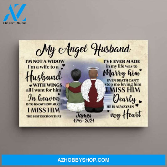 Personalized Canvas, My Angel Husband, Memorial Gifts for Husband Loss, Gift for Mother