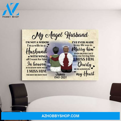 Personalized Canvas, My Angel Husband, Memorial Gifts for Husband Loss, Gift for Mother