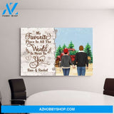 Personalized Canvas, My Favorite Place In All The World Is Next To You, Couple Holding Hands, Christmas Gift For Couples
