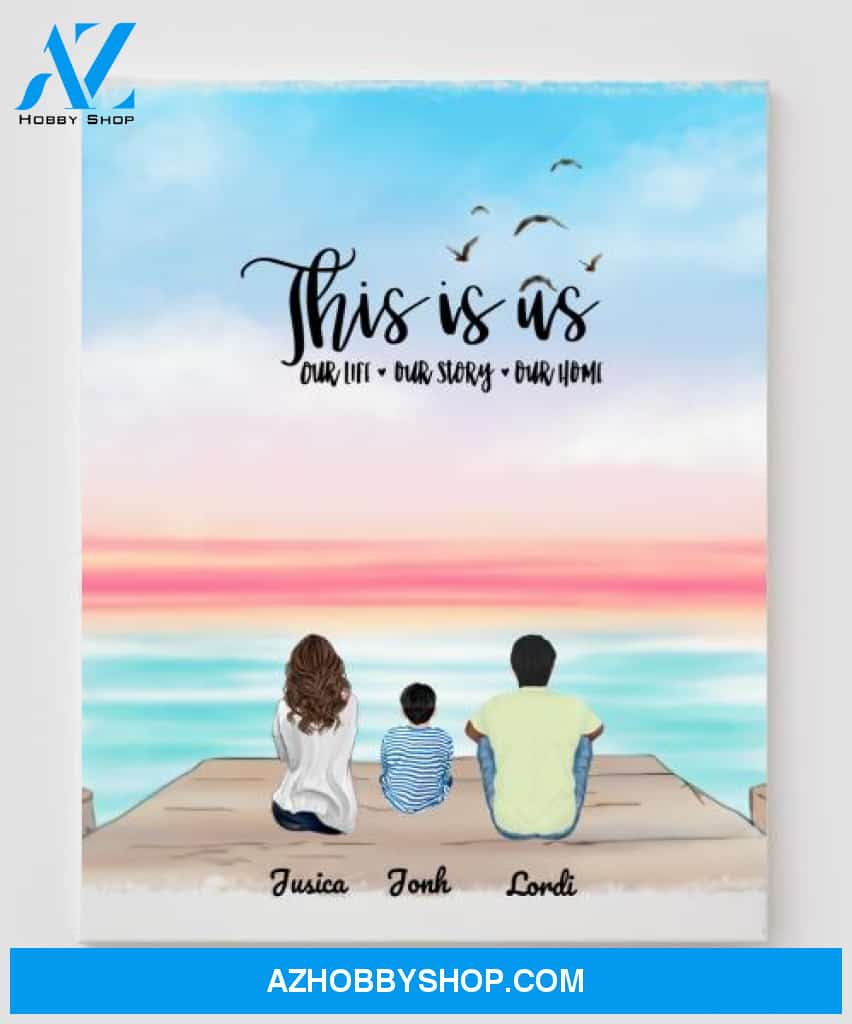 Personalized Canvas, Gifts For The Whole Family Canvas Wall Art, Wall Decor Visual Art, My Poster Wall - 3 People In The Family V2