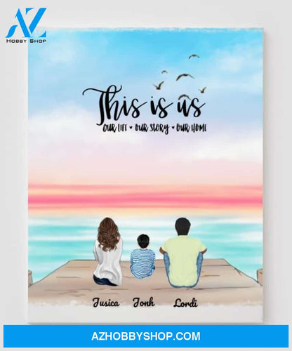 Personalized Canvas, Gifts For The Whole Family Canvas Wall Art, Wall Decor Visual Art, My Poster Wall - 3 People In The Family V2