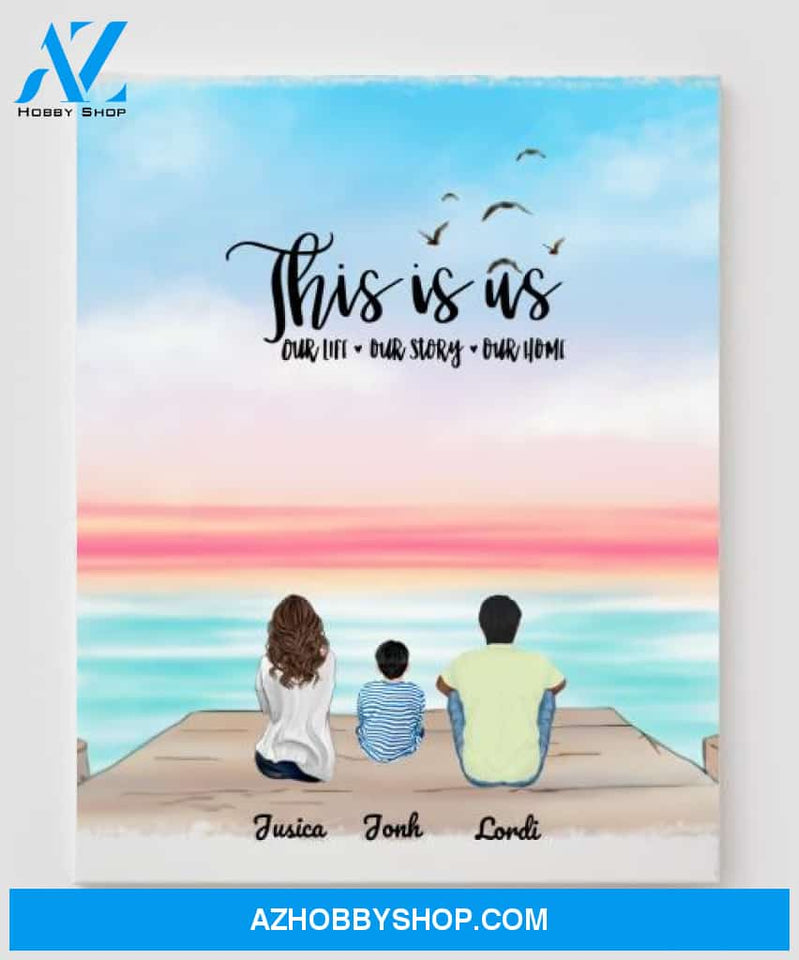 Personalized Canvas, Gifts For The Whole Family Canvas Wall Art, Wall Decor Visual Art, My Poster Wall - 3 People In The Family V2