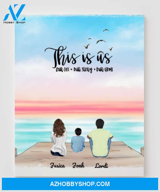 Personalized Canvas, Gifts For The Whole Family Canvas Wall Art, Wall Decor Visual Art, My Poster Wall - 3 People In The Family V2
