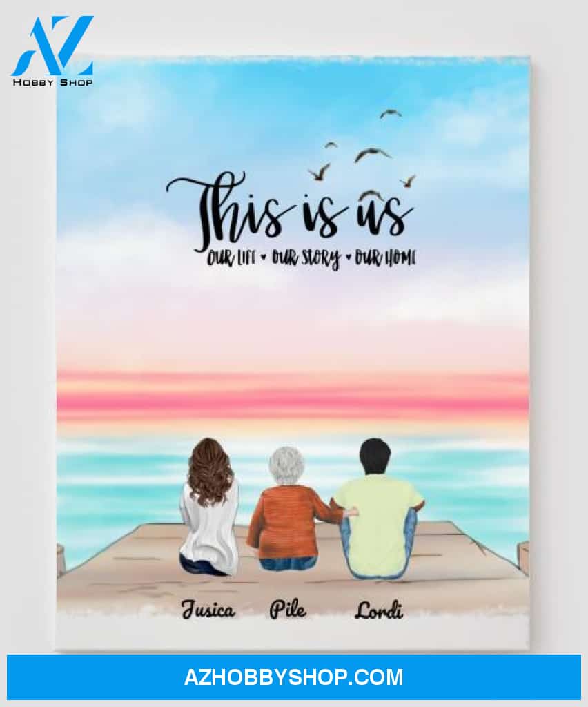 Personalized Canvas, Gifts For The Whole Family Canvas Wall Art, Wall Decor Visual Art Fathers Day Gifts, My Poster Wall - 3 People In The Family V4