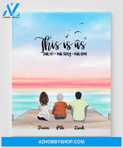 Personalized Canvas, Gifts For The Whole Family Canvas Wall Art, Wall Decor Visual Art Fathers Day Gifts, My Poster Wall - 3 People In The Family V4