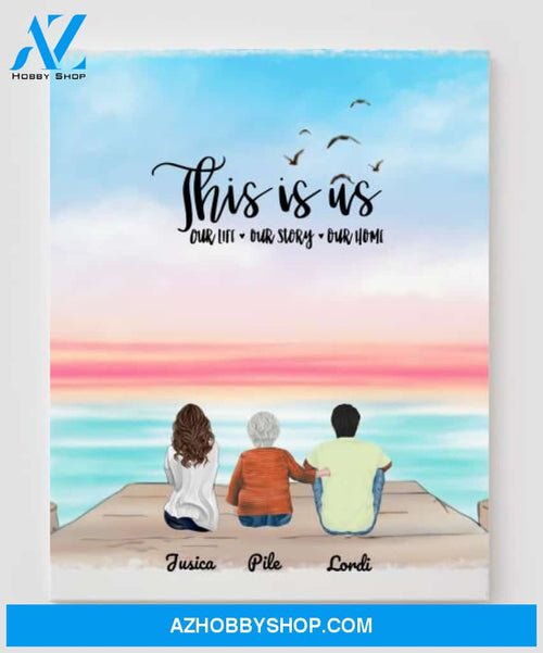 Personalized Canvas, Gifts For The Whole Family Canvas Wall Art, Wall Decor Visual Art Fathers Day Gifts, My Poster Wall - 3 People In The Family V4