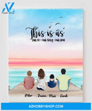 Personalized Canvas, Gifts For The Whole Family Canvas Wall Art, Wall Decor Visual Art Fathers Day Gifts, My Poster Wall Fathers Day  - 4 People In The Family V4