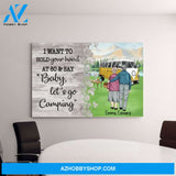 Personalized Canvas, Old Couple Camping, Baby Let's Go Camping, Gift for Camping Lovers