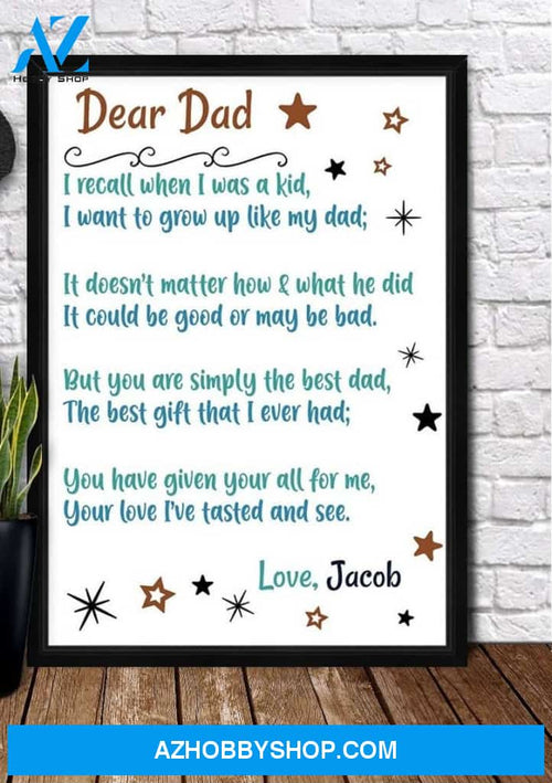 Personalized Canvas, POEM FOR GRANDPA Canvas And Poster, Wall Decor Visual Art, Gift Father's Day