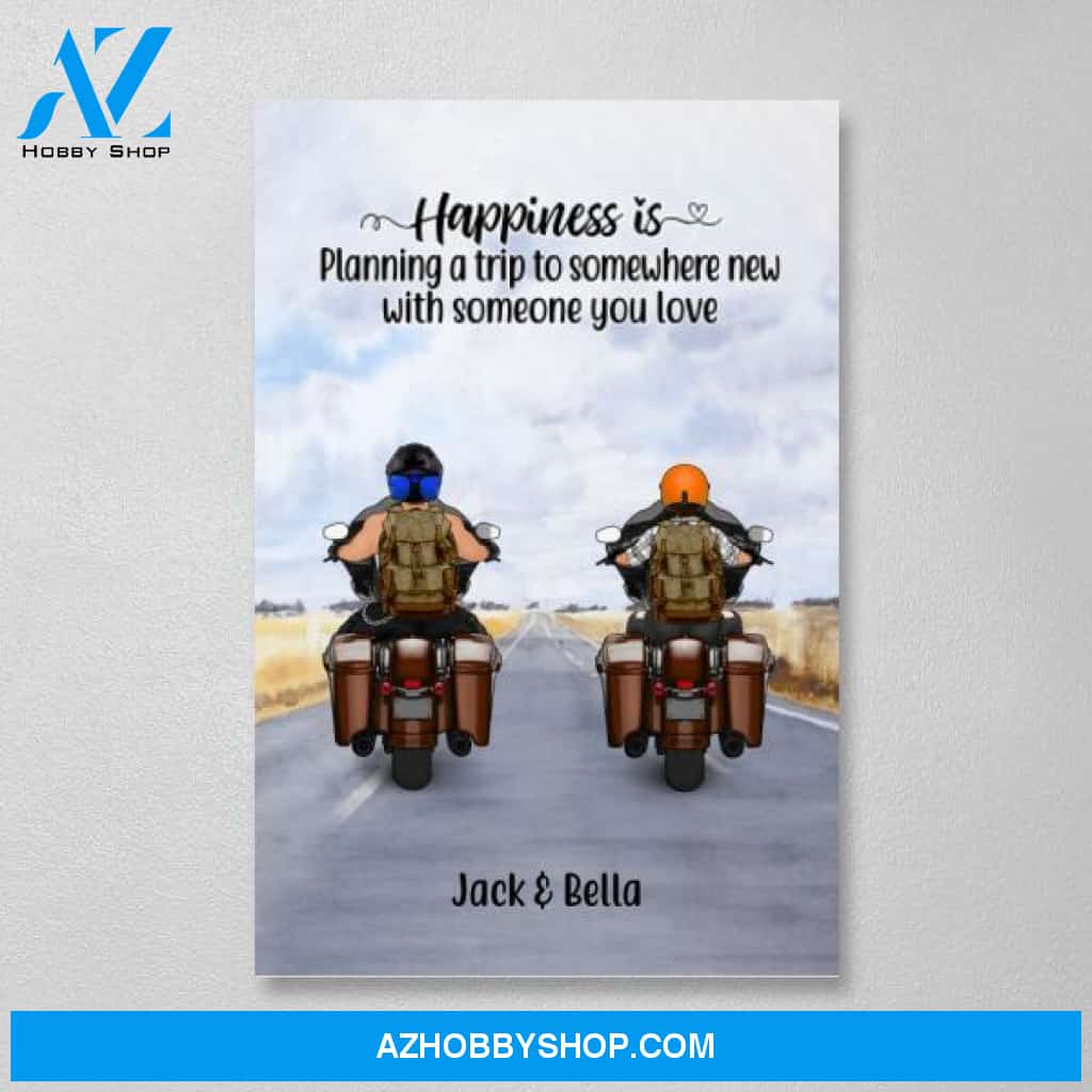 Personalized Canvas, Rding Partners Travelling by Mortorcycle, Gift for Motorcycle Lovers, Travelers