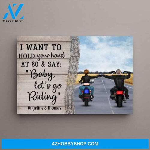 Personalized Canvas, Riding Couple Canvas Backview, Gifts For Motorcycle Riders