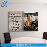Personalized Canvas, Riding Couple Pictures, Photo Upload Gifts, Gift for Motorcycle Riders