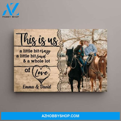 Personalized Canvas, Riding Horse Couple Picture, Gift for Couple and Horse Lovers