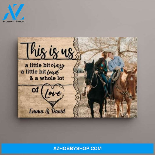 Personalized Canvas, Riding Horse Couple Picture, Gift for Couple and Horse Lovers