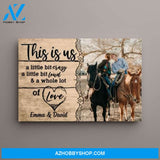 Personalized Canvas, Riding Horse Couple Picture, Gift for Couple and Horse Lovers