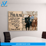 Personalized Canvas, Riding Horse Couple Picture, Gift for Couple and Horse Lovers