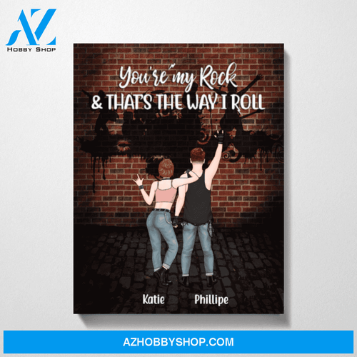 Personalized Canvas, Rock and Roll Couple, Custom Gift for Rock n Roll Lovers
