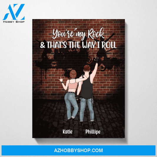 Personalized Canvas, Rock and Roll Couple, Custom Gift for Rock n Roll Lovers