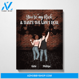 Personalized Canvas, Rock and Roll Couple, Custom Gift for Rock n Roll Lovers