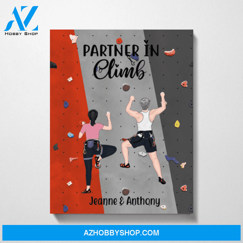 Personalized Canvas, Rock Climbing Couple and Friends, Custom Gifts for Climbers
