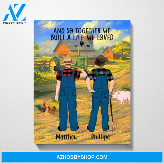 Personalized Canvas, Same Gender Farming Partners, Custom Gift for Farmers