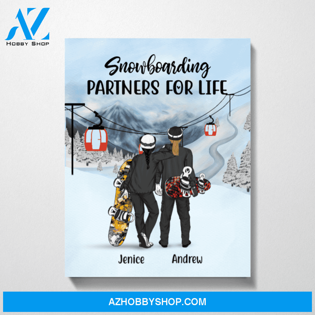 Personalized Canvas, Snowboarding Couple, Snowboarding Gifts