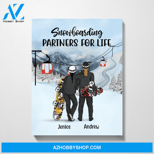Personalized Canvas, Snowboarding Couple, Snowboarding Gifts