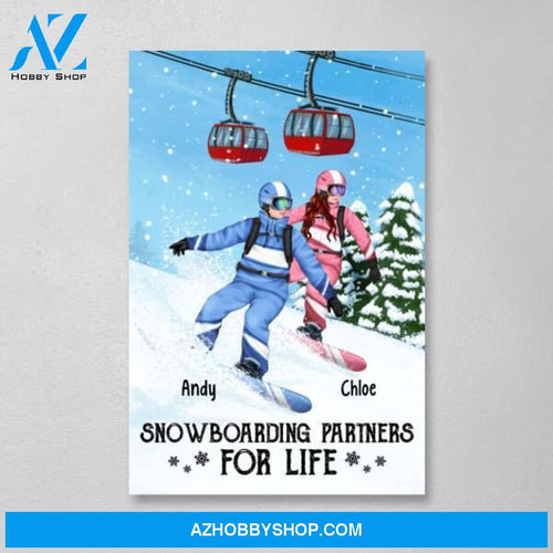 Personalized Canvas, Snowboarding Partners And Solo, Gift For Couple, Friends And Snowboarders